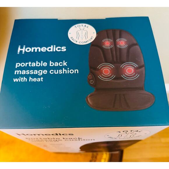 Homedics Portable Back Massage Cushion with Heat Invigorating Vibration NEW - Picture 8 of 13